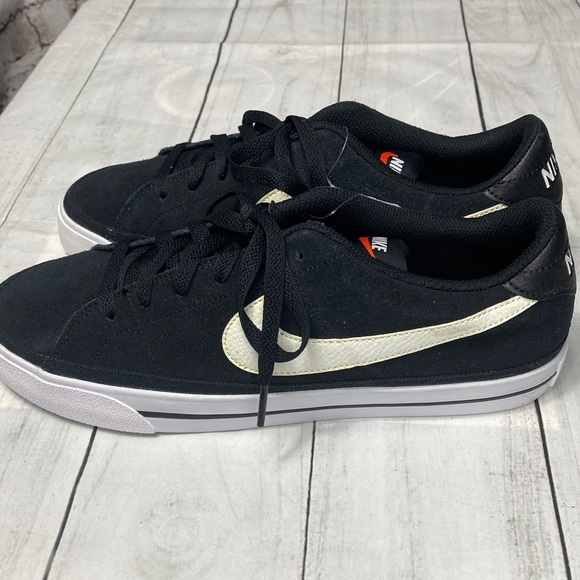 Nike Men's Court Legacy Suede Black and White Sneakers Sz 9 - Picture 5 of 12